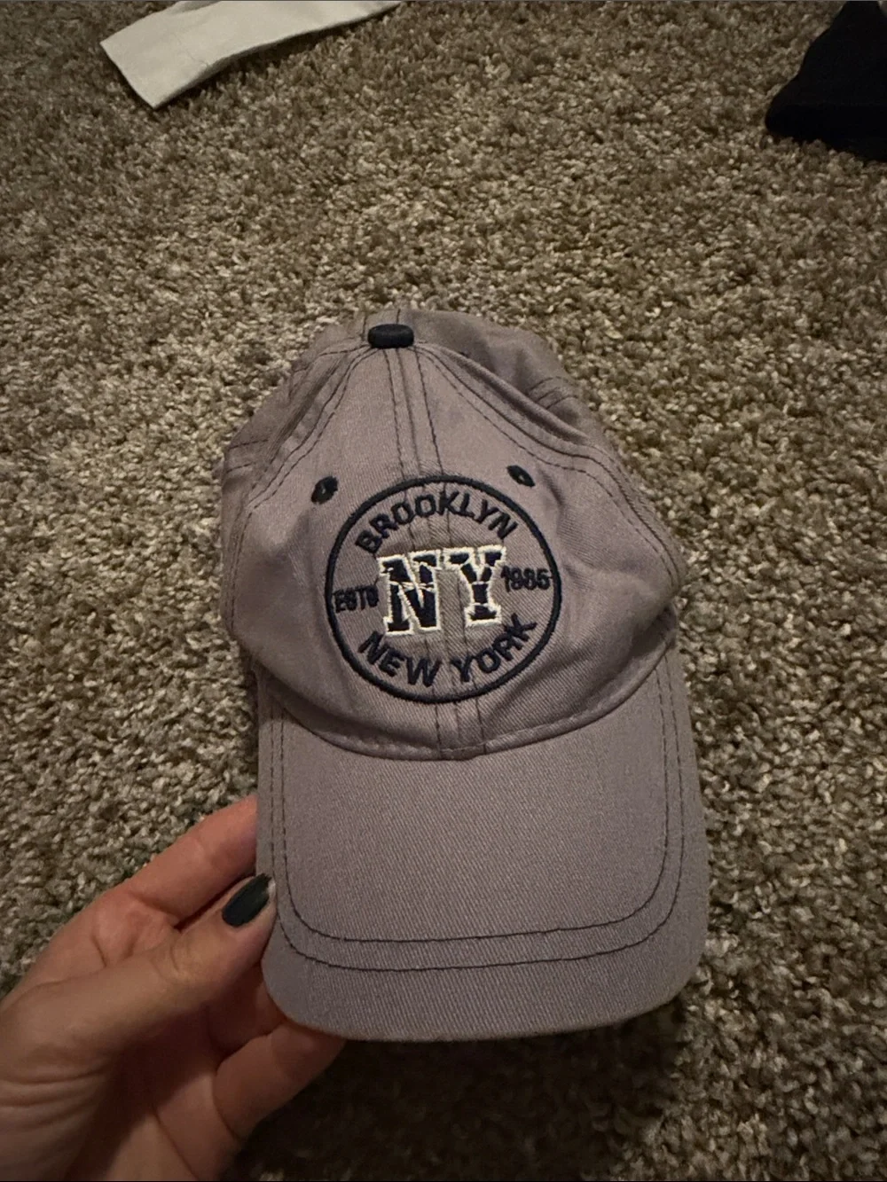 Brooklyn New York NY Grey Baseball Cap